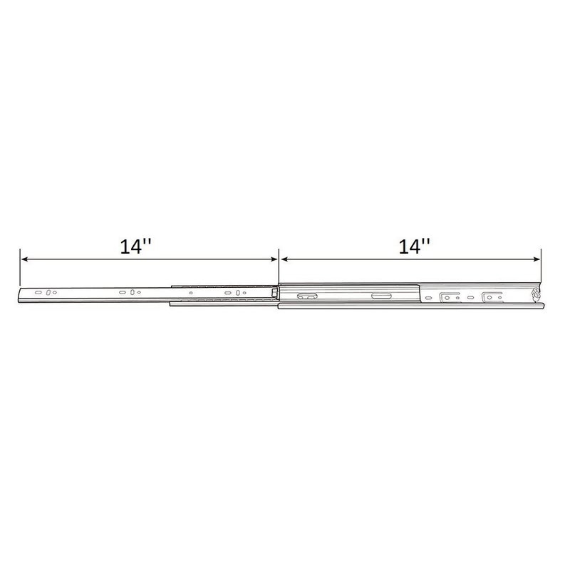 Zengest Full Extension Less Noise Ball Bearing Drawer Slides, 14 Inches, 1-Pair - Image 2